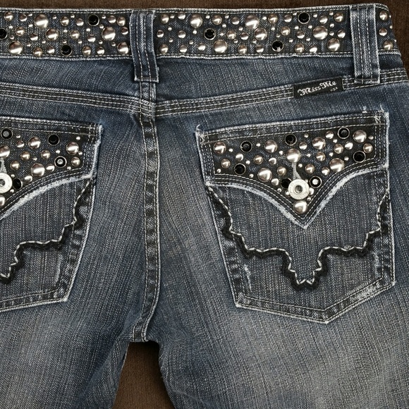 Miss Me Denim - Miss Me ✴⚫ 28 x 33 Bling Boot Anchorage Stone wash